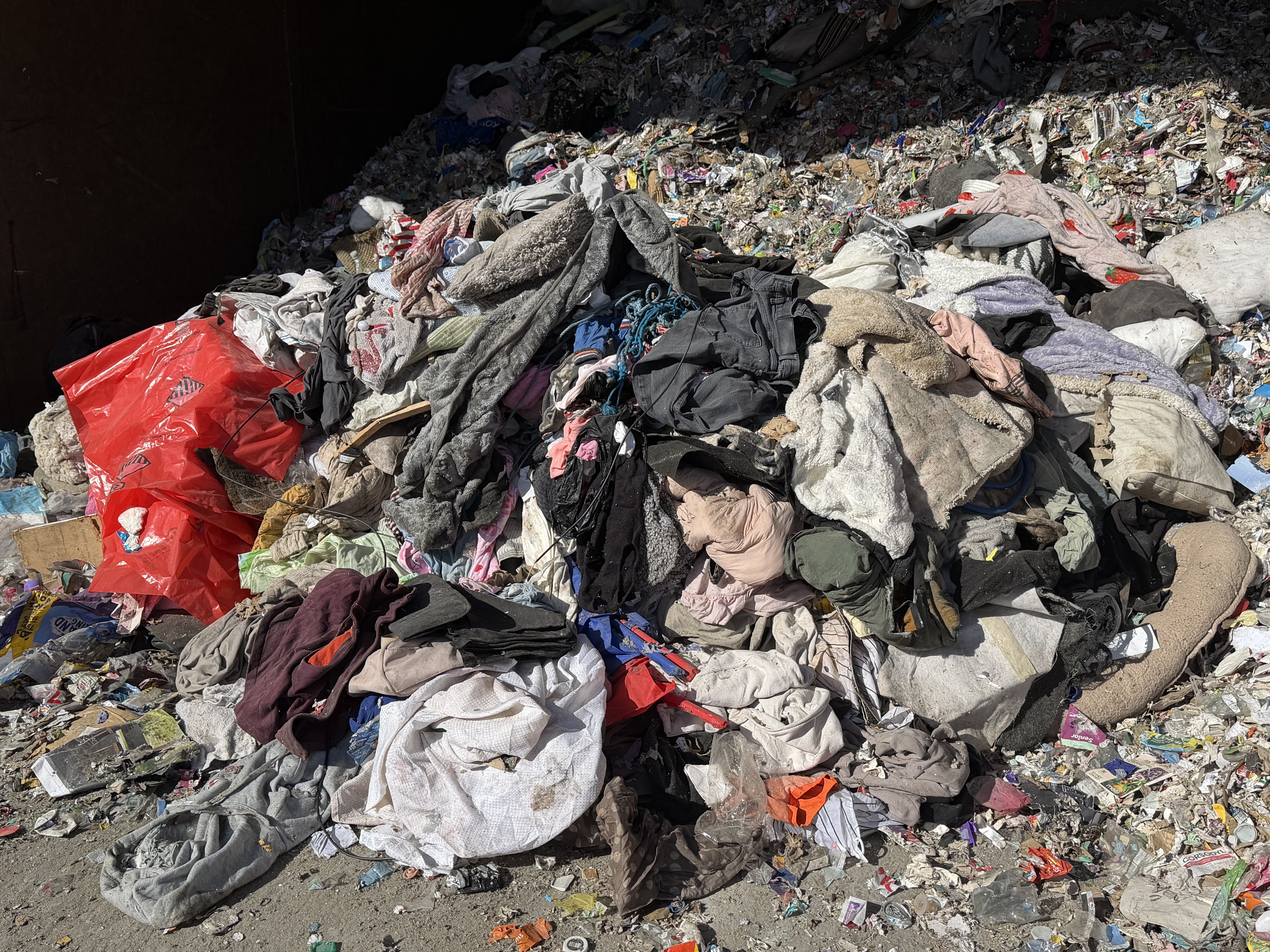 Textile waste pulled from DMR load