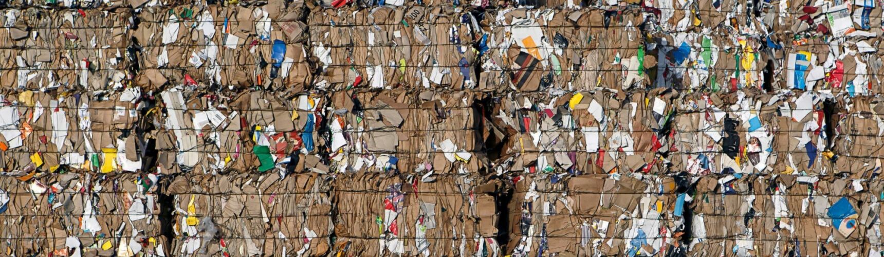 Bales of Cardboard for Recycling
