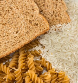 Brown bread, pasta and rice