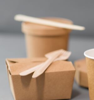Photo of cardboard takeaway packaging