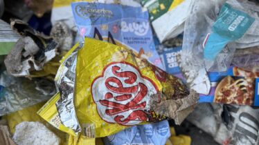Waste crisp packets