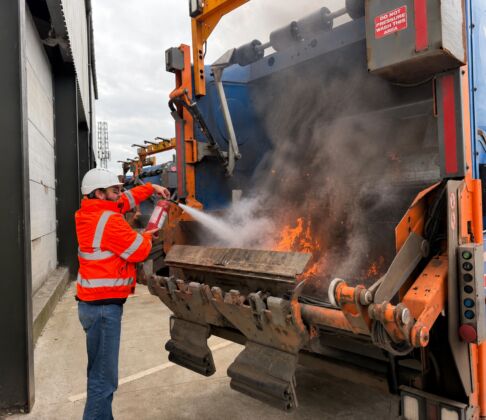 Fire in wagon Jb Recycling