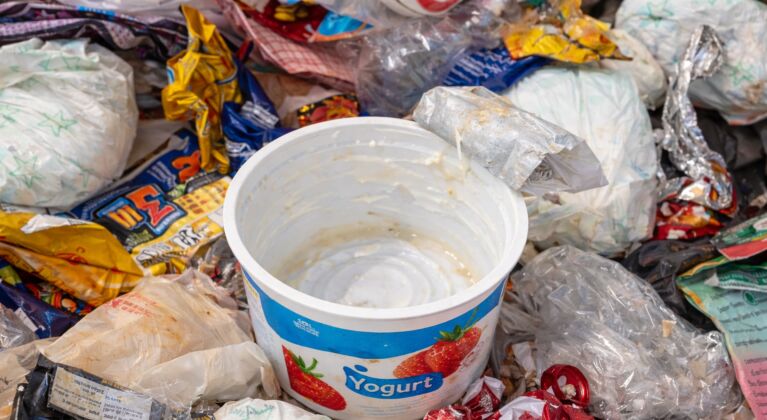 Contaminated Yoghurt pot
