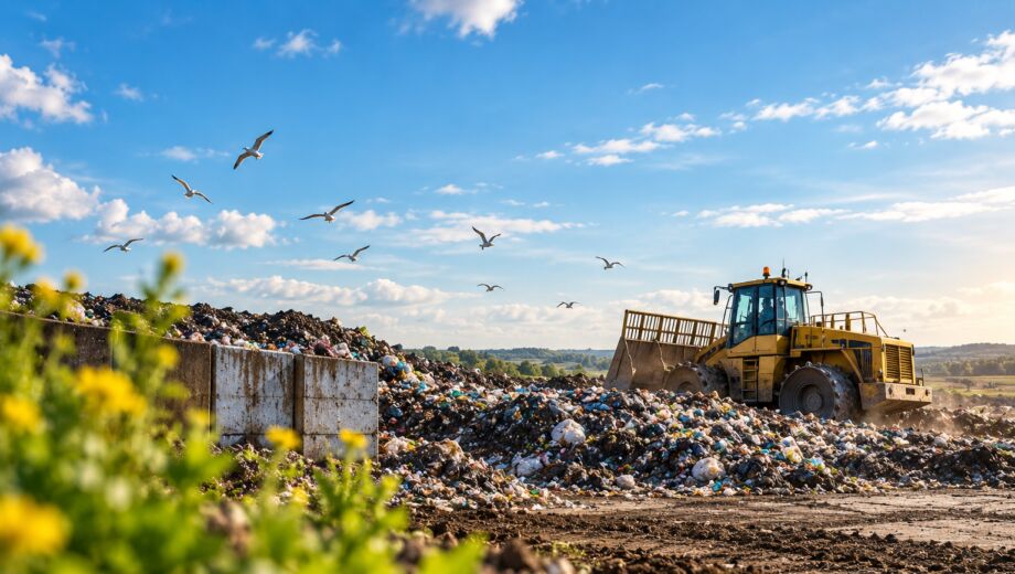 Bulldozer at a Landfill